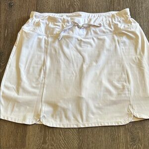 White Athletic Skirt with Drawstring